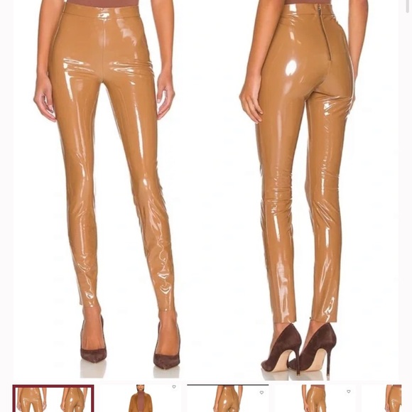 Alice + Olivia Pants - NWT Alice + Olivia Maddox Back Zip Vegan Leather Legging in Camel